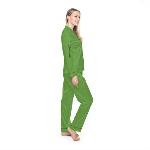 Qn beauty Women green Satin Pajamas