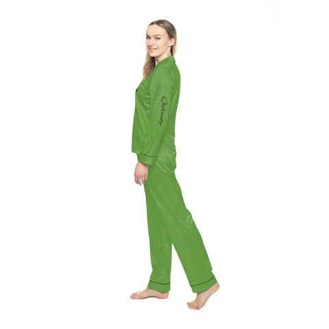 Qn beauty Women green Satin Pajamas