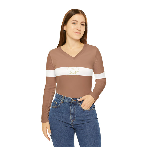 Qn beauty Women's Long Sleeve V-neck Shirt - QN beauty 