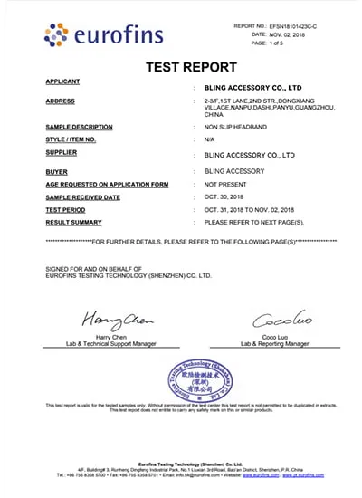 CPSIA certificate