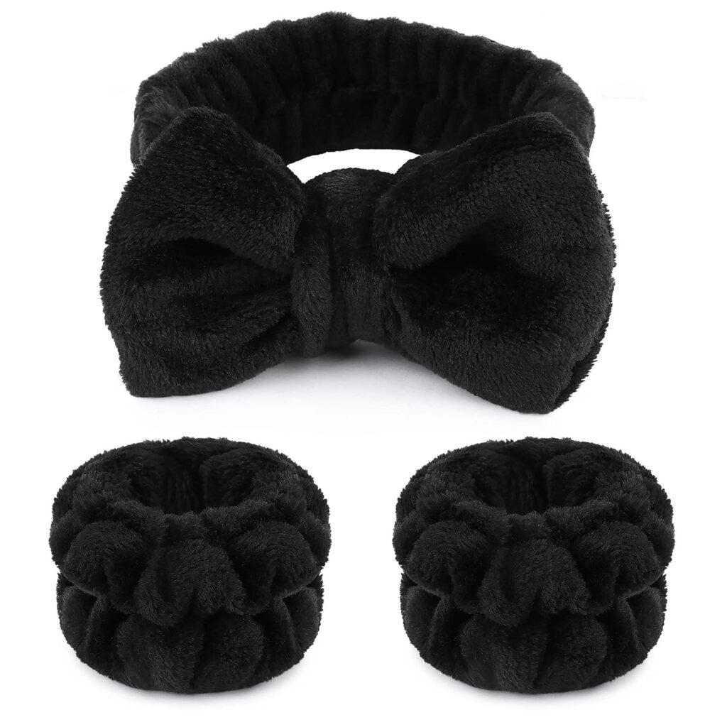 Plush Bow Spa Headband / Soft Fleece Makeup Hair Band for Women
