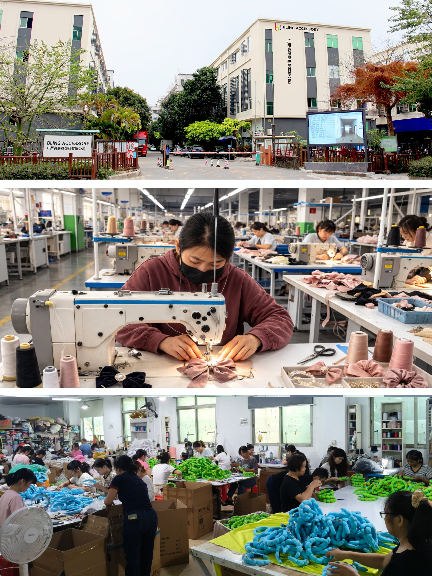 Bling Accessory hair accessories manufacturing team and factory