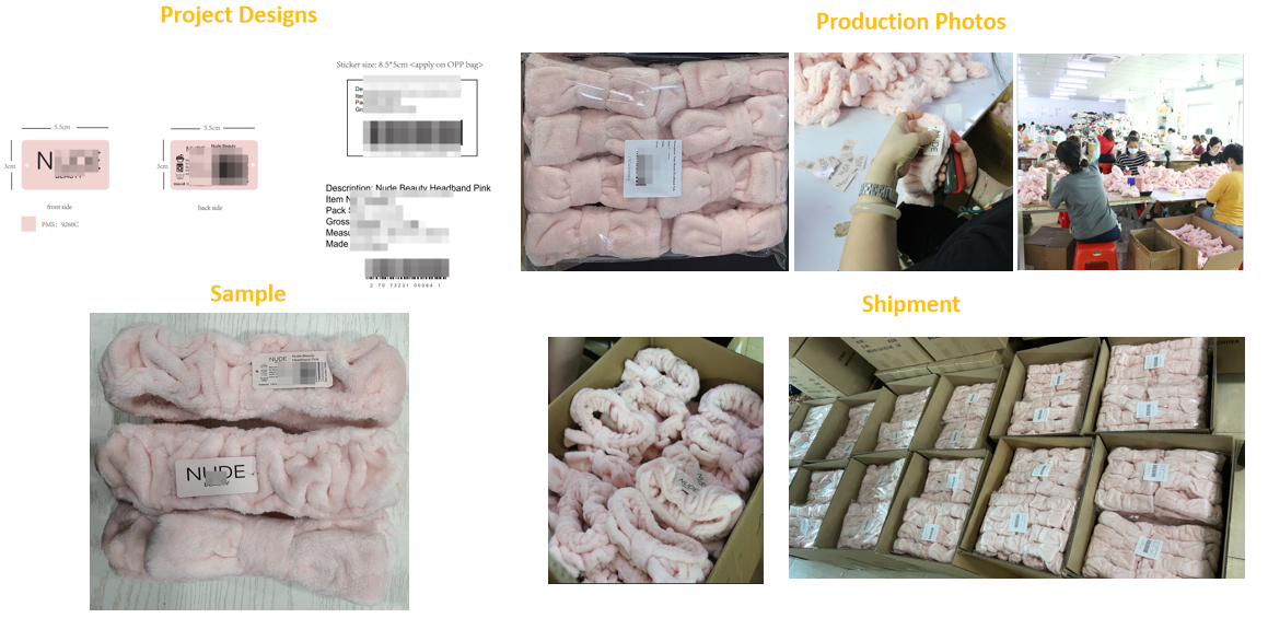 OEM/ODM headband case study: design, sample approval, production and shipment packing proof