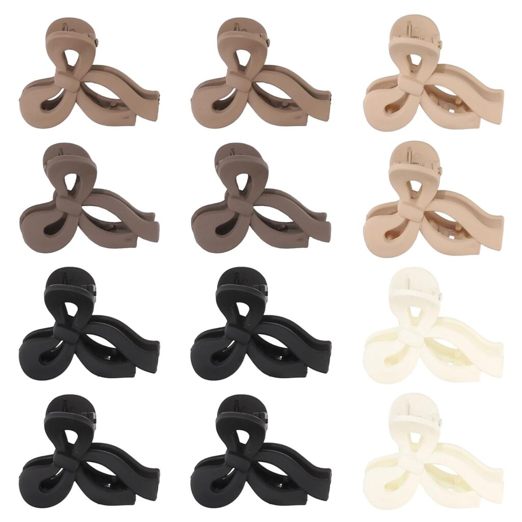 Matte Ribbon Bow Hair Claw Clip / Minimalist Abstract Bow Jaw Clip for Women
