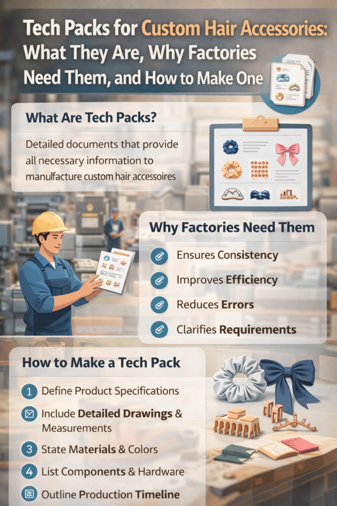 Tech Packs for Custom Hair Accessories: What They Are, Why Factories Need Them, and How to Make One