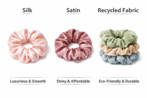 Silk vs Satin vs Recycled Fabric Scrunchies Silk vs Satin vs Recycled Fabric Scrunchies