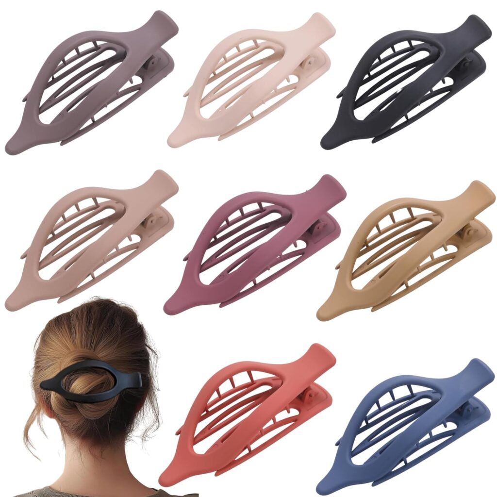 Matte Hollow Oval Hair Claw Clip / Minimalist Non-Slip Banana Jaw Clip for Women