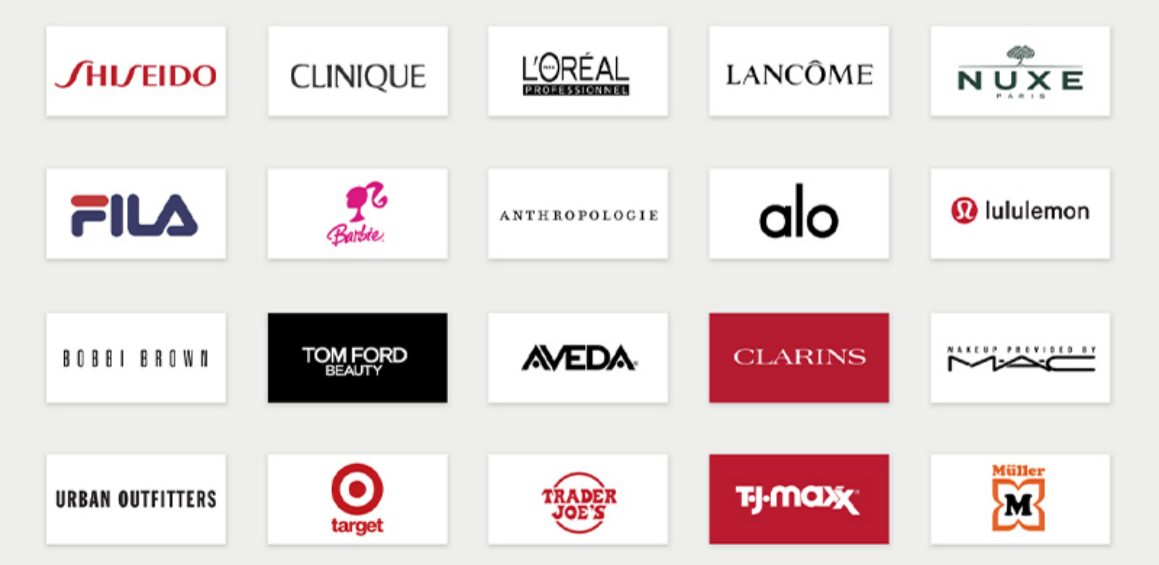 Collaboration overview: brand and retailer logos we have worked with