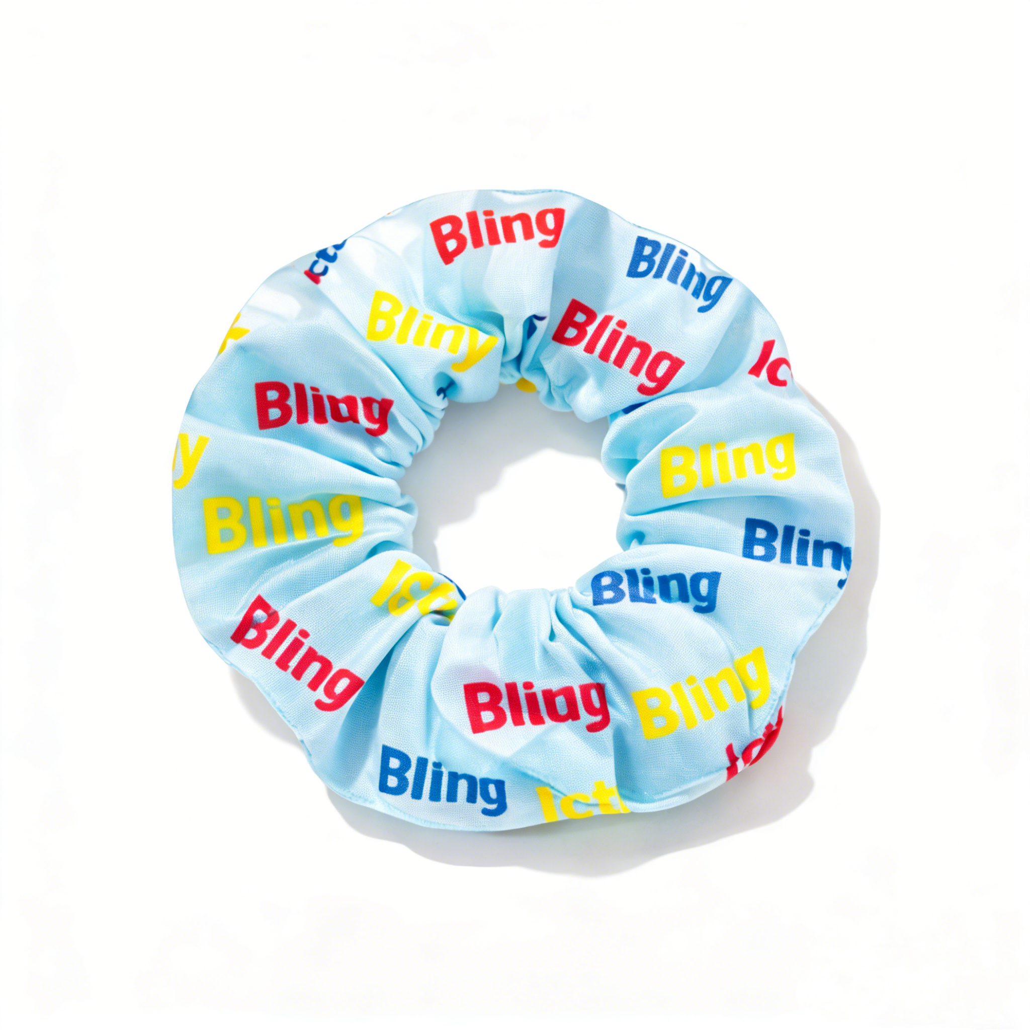 Heat transfer print logo sample for hair accessories