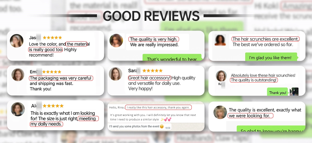 Hair accessories buyer reviews background and factory vibe image