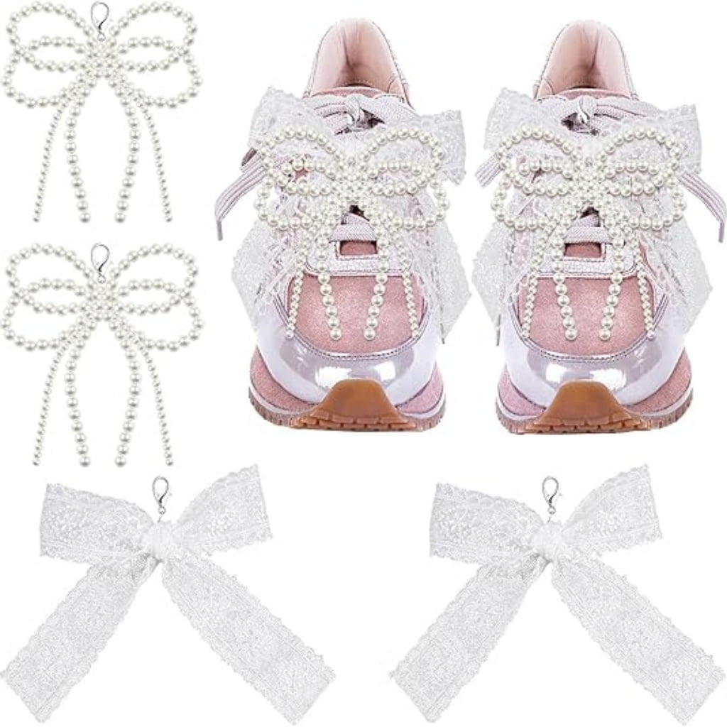 Lace Shoe Bow Clips