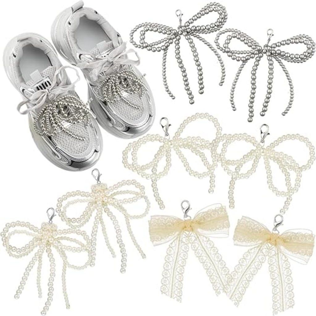 Pearl Shoe Bow Charms
