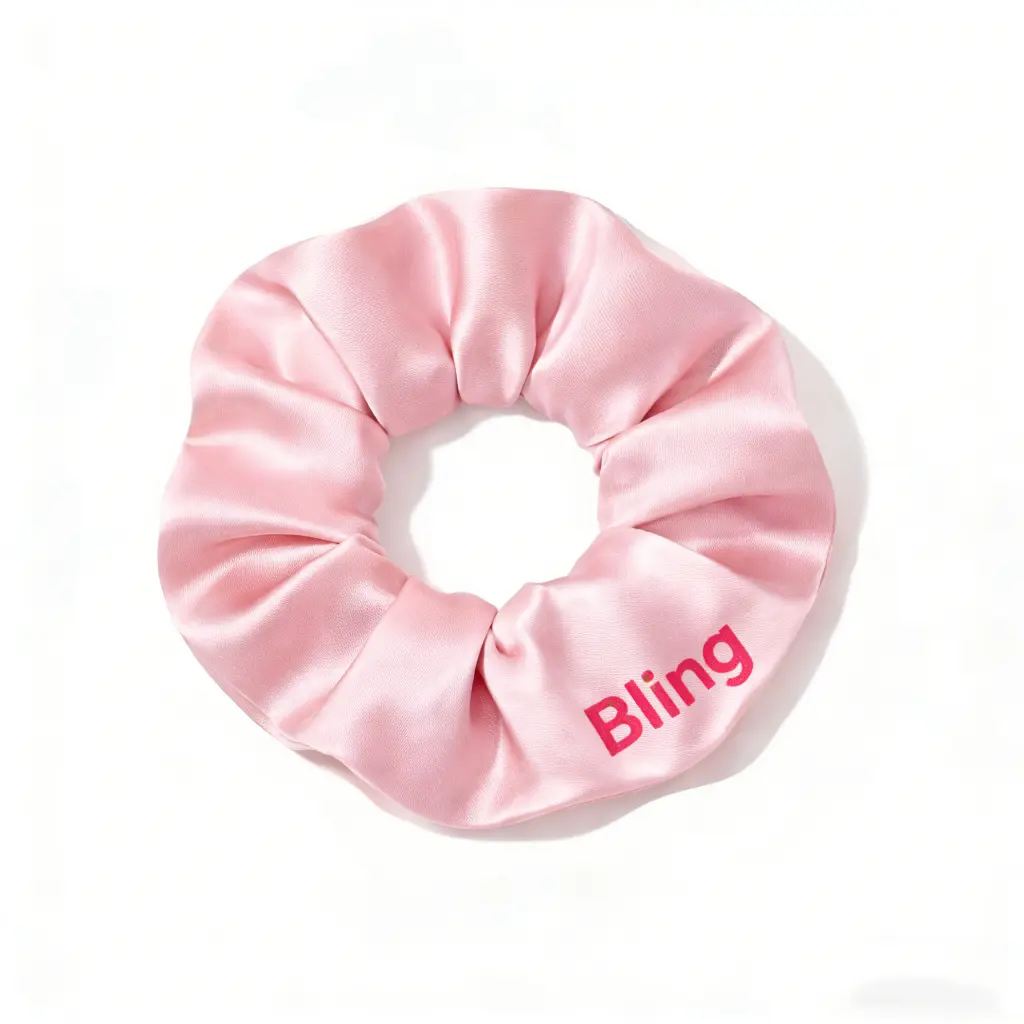 Silk screen print logo on hair accessories