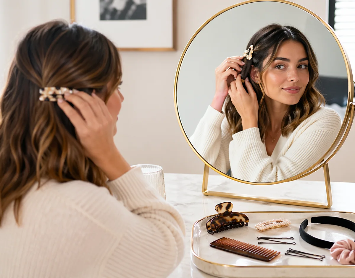 apply hair accessories