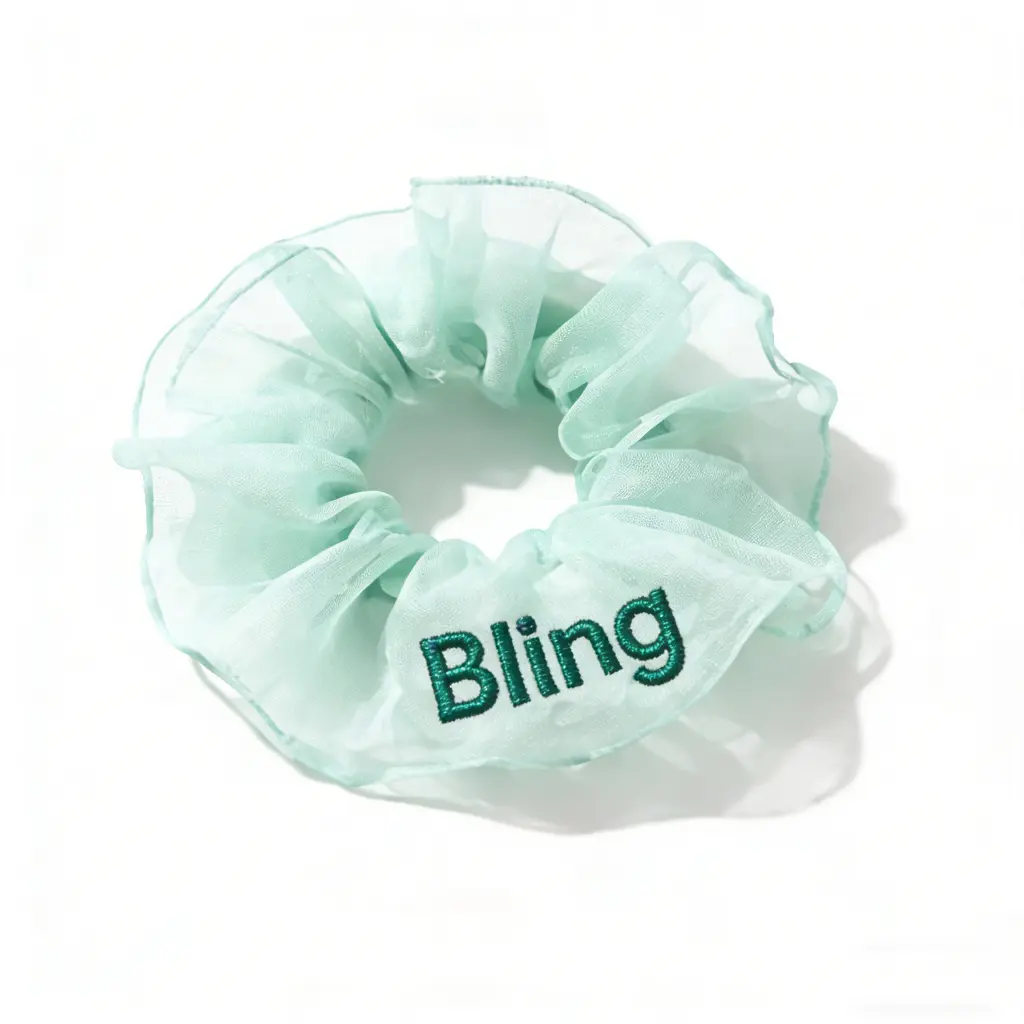 Embroidery logo on hair accessories