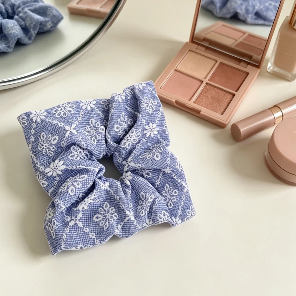 Custom French Country Vintage Square Scarf Scrunchie