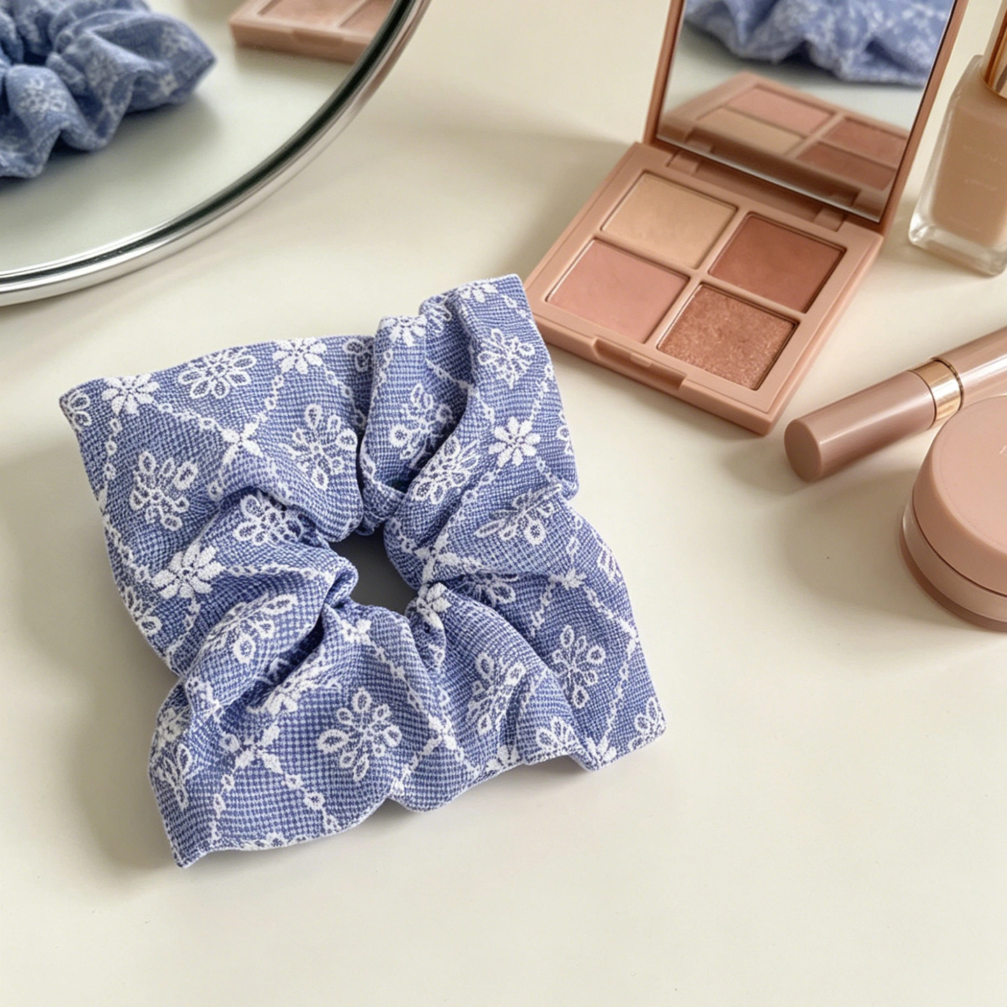 Custom French Country Vintage Square Scarf Scrunchie