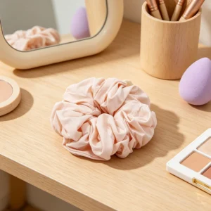 Custom Pink Tencel Cotton Scrunchie Custom Pink Tencel Cotton Scrunchie