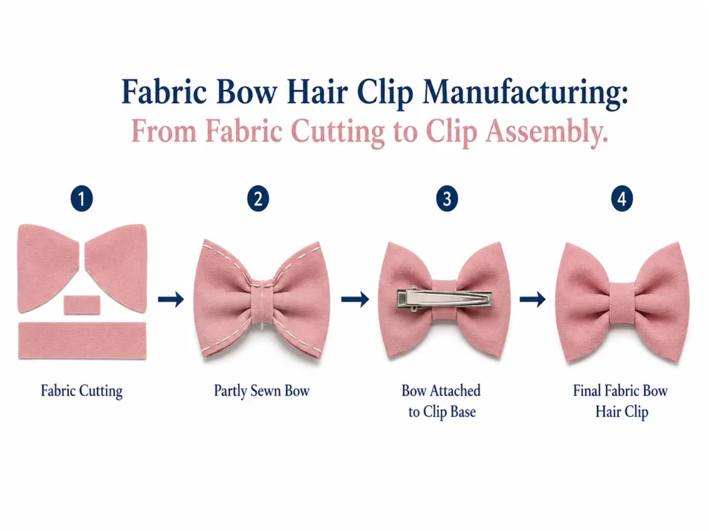 Fabric Bow Hair Clip Manufacturing