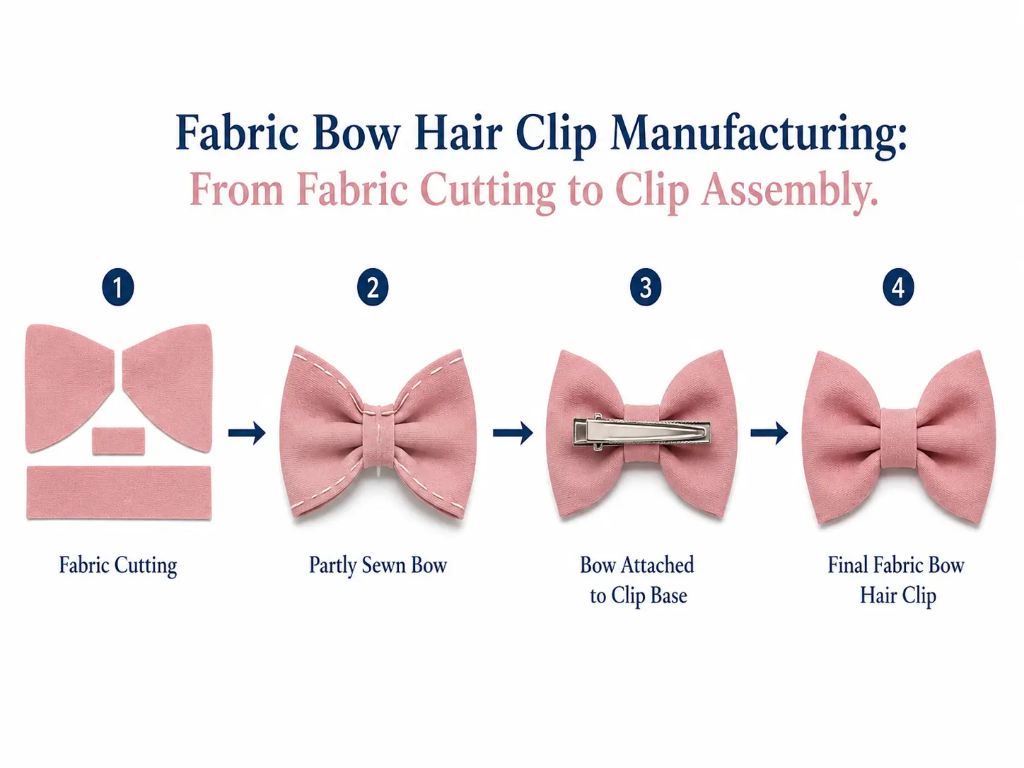 Fabric Bow Hair Clip Manufacturing