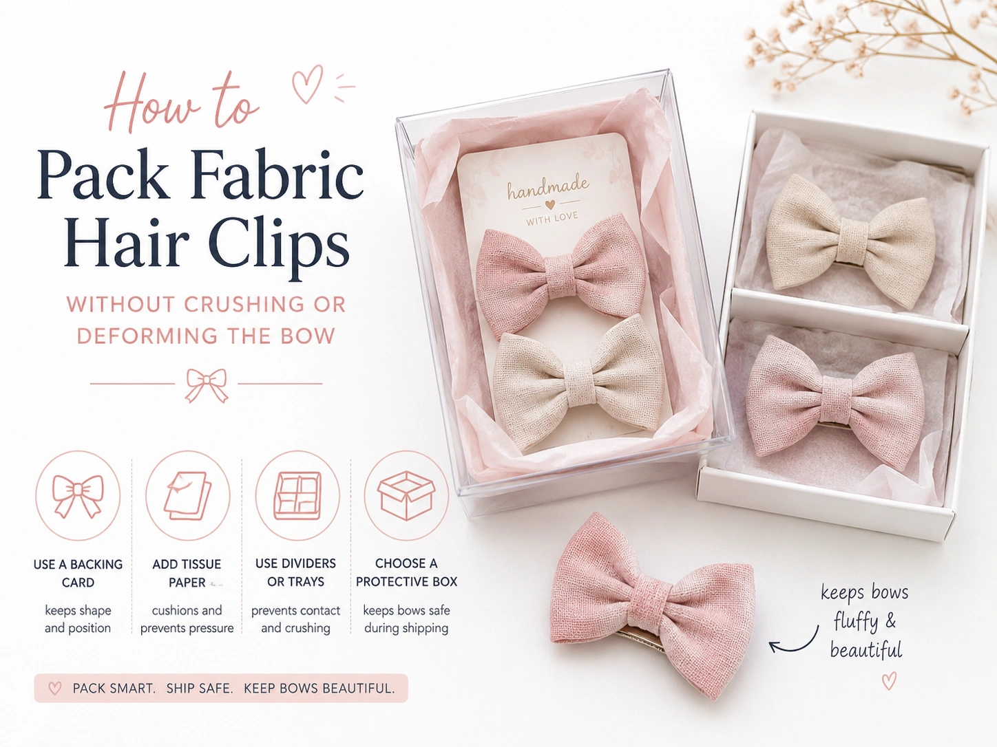 How to Pack Fabric Hair Clips Without Crushing