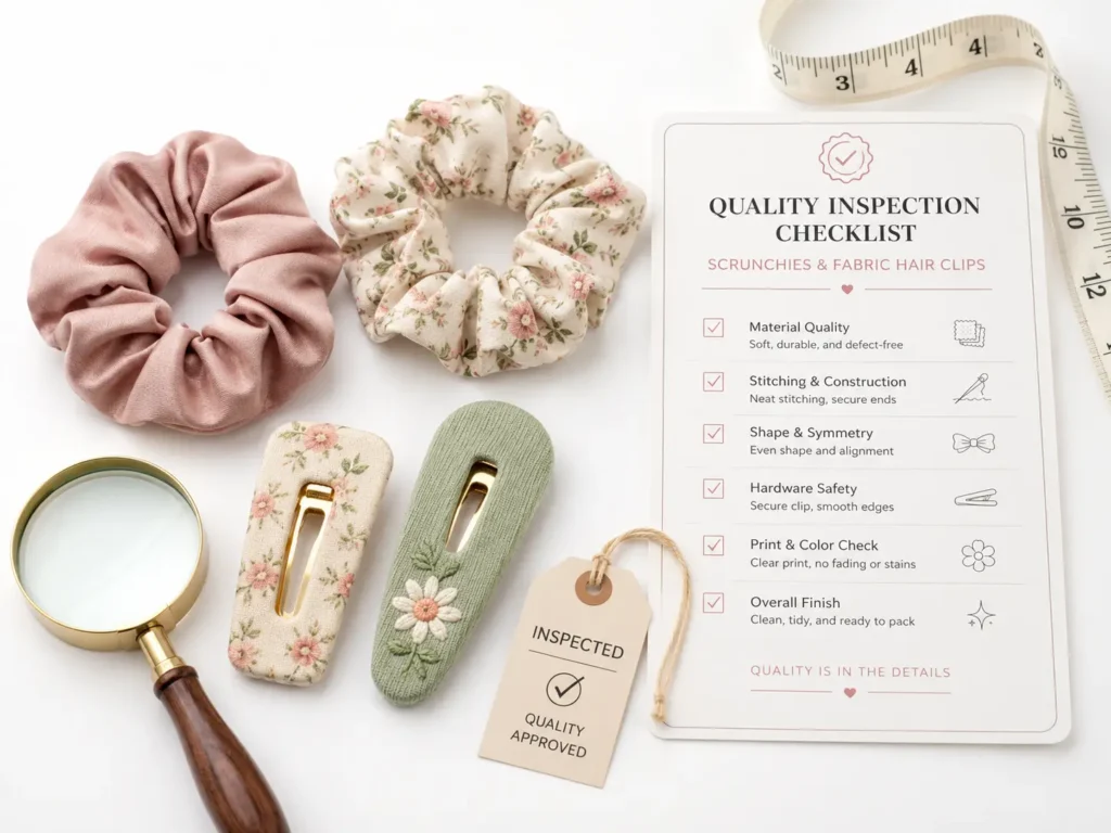 Scrunchies and Fabric Hair Clips QC Checklist